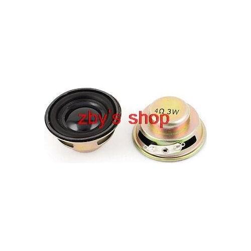 2 Pcs Multimedia 3W 3 Watt 4 Ohm 40mm Dia Aluminum Internal Magnet Speaker