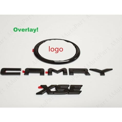 2018-2021 for CAMRY XSE matte GLOSS BLACK EMBLEM OVERLAY KIT GEN OEM PT948-03190-02