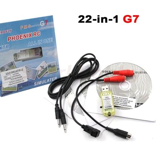 22 in 1 G7 USB Gold Simulator V2 Phoenix 5.0 LIFTOFF HOTPROPS FPVFREERIDER XTR AEROFLY FMS PHOENIXR VRC FPV Racing Quadcopter