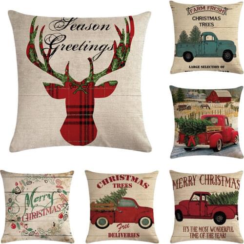 45cm*45cm Happy Christmas glove Socks Linen/cotton pillow cover sofa pillow case car seat cushion cover decorative pillows