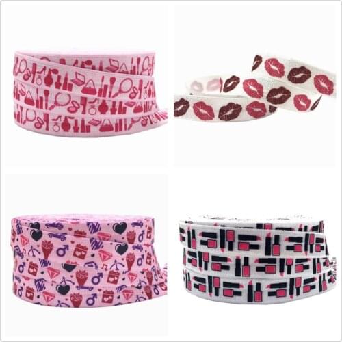 5 Yards 16mm Beauty accessories Lips fold over elastic Wristband Shoe Lace DIY Crafts Hair tie wedding Party Decoration