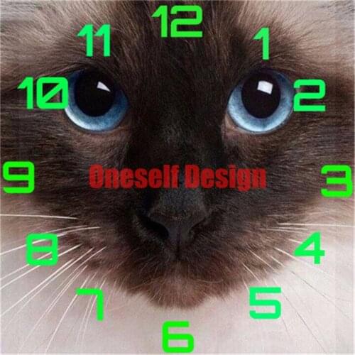5d diamond painting full clock cat diamond embroidery sale animal christmas decorations for home rhinestone pictures diy frame