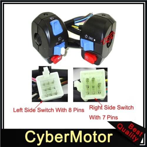Aluminum 7/8'' 22mm Left Right Handle Switch Control Assembly Set For GY6 50cc 125cc 150cc Moped Scooter