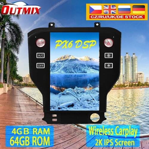 Android 9.0 4GB 64GB Tesla Style Car Radio GPS Navigation For Ford Mustang 2015 - 2019 Auto Stereo Multimedia Player Head Unit