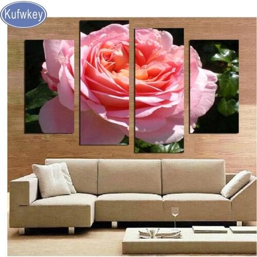Free shipping Modern Flower,Diamond Embroidery 4pcs 5d diy Diamond Painting,Cross Stitch,3D,Diamond Mosaic,home Decoration