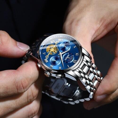 NIBOSI Top Brand Mens Watches Famous Luxury Tourbillon Quartz Wristwatch Men Waterproof Fashion Casual New Business Dress Watch