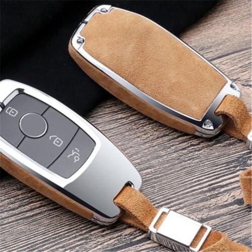 Zinc alloy leather car key case For Mercedes for Benz W203 W210 W211 W124 W202 W204 W212 W176 AMG 2017 EClass W213 2018 Sclass