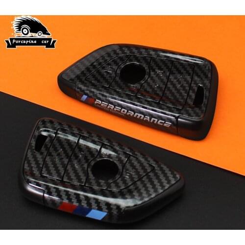 For BMW Car Key Cover X3 X1 X5 X6 F15 F16 G07 Z4 F48 Auto Key Case Shell 7 Series 3 Series Carbon Fiber Vehicle Bag Performance