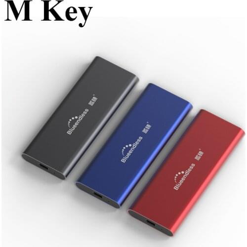 Blueendless NVME M.2 portable ssd hard disk cases type c usb 3.0 msata hard drive enclosure black aluminum ssd case