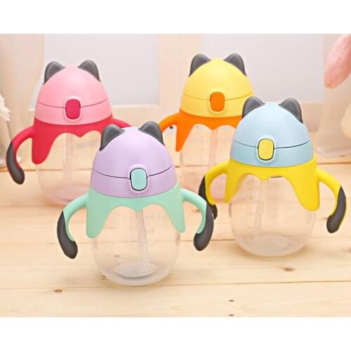 Baby bottle Infant Mamadeiras Safe Baby Feeding Milk Bottle Brand Straw Learn Drinking Cup Travel School Bottle Drinkware 300ml