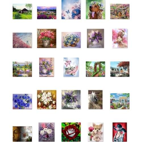 Red flowers new cross stitch kit people 18ct 14ct UNprinting11ct count print canvas stitches embroidery DIY handmade needlework