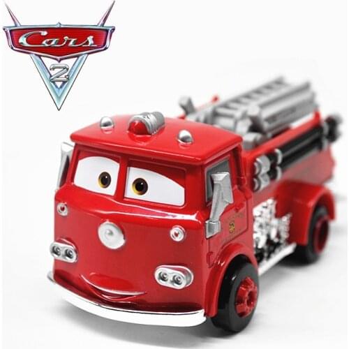 Disney Pixar Cars 2 3 Red Firetruck Metal Diecast Toy Car model for children 1:55 Loose Brand New In Stock