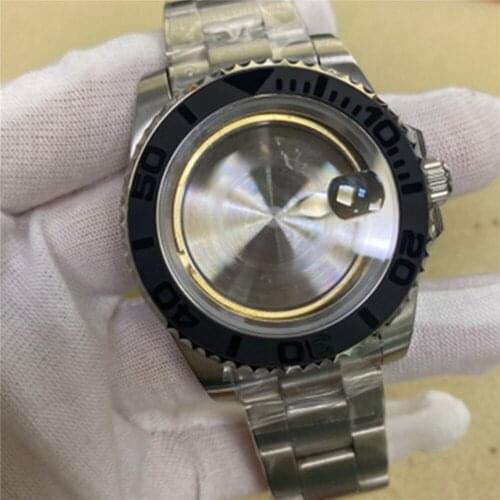 For ETA 2836 for Seagull 2836 Mechanical Movement 40MM Stainless Steel Watch Case with Strap Watch Band Bezel