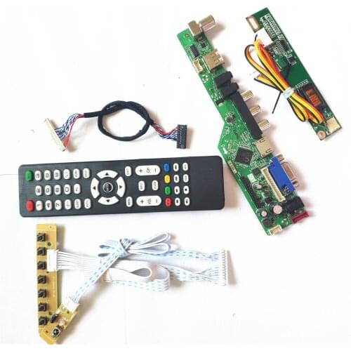 For LP154W01-TLA8/TLA9 T.V56 card board HDMI-Compatible VGA USB AV RF keyboard+Remote+Inverter LCD monitor LVDS 1CCFL 30Pin