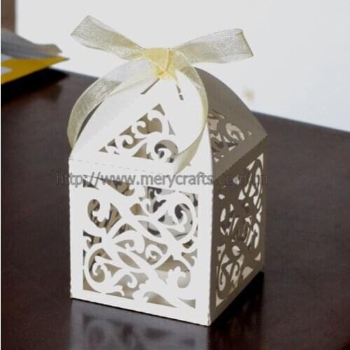 Elegant & luxury vine wedding favor box with free ribbon