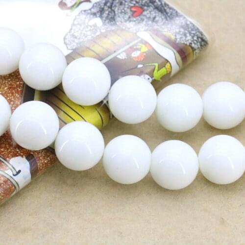 Hot 14mm White tridacna stone round loose beads 15inches DIY suitable for women to make jewelry gifts wholesale