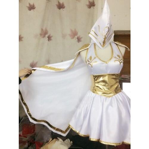 Game LOL Ashe Sexy Lolita party dress cosplay costume Full set custom made halloween Suit for women free shipping 2016