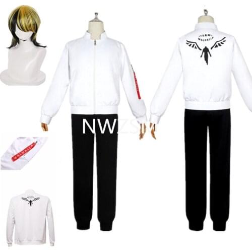 Anime Tokyo Revengers Hanemiya Kazutora Cosplay Costumes White Coat Valhalla Uniform Baseball Coat Mikey Draken Halloween Adults