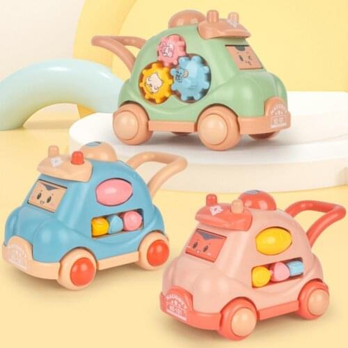 Creative Children Vocal Push Car Toy ABS Smooth Material Lighting Effect Car model Lovely BiBi Sound Button Push Going Car