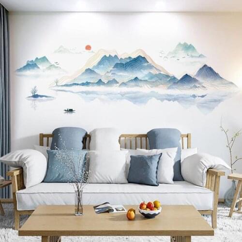 Creative Nordic Tropical Scenery Wall Stickers Triangle Reflection Animals Home Decor Peel and Stick PVC Murals