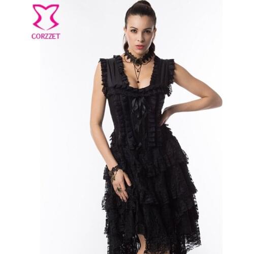 Victorian Ruffle Lace Steampunk Corset Dress Plus Size Corsets And Bustiers Prom Sexy Dresses Gothic Clothing Burlesque Costumes