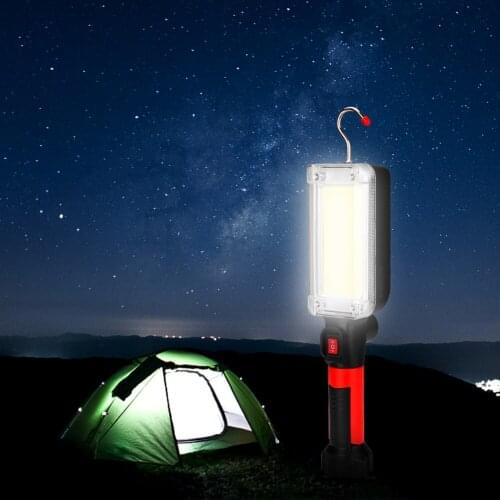 D2 Powerful Flashlight 18650 Torch USB Rechargeable COB Work Light with Magnet Hook Camping Tent Work Maintenance Lantern Torch