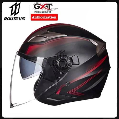 GXT Motorcycle Helmet Half Face ABS Motorbike Helmet Electric Safety Double Lens Helmet Moto Casque for Women/Men Casco Moto