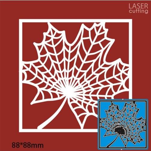 88*88mm Hollow Maple Leaf Grid New Cutting Metal Dies New Stencils DIY Scrapbooking Paper Cards Craft Making Craft Decoration