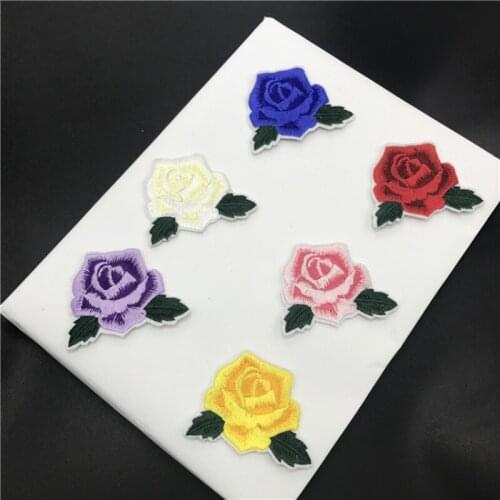 Wholesale 20pcs 6.5*5cm Embroidered Sewing On Patch Iron-On Patch Stickers For Clothes Sewing Fabric Applique Supplies YH160
