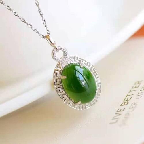 Boutique Jewelry 925 Silver Jade Necklace with Natural Hetian Jade Egg Pendant Is A Gift Specially Designed for Women