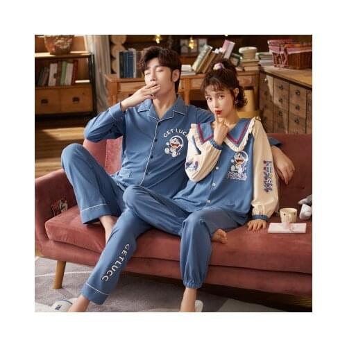 Doraemon Anime Pajamas Sets Long Sleeve Sleepwear Suit Cartoon Home Women Nightclothes Nightwear Warm Winter Gifts