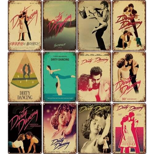 Dirty Dancing Posters Metal Poster Plaque Metal Vintage Classic Movie Metal Tin Sign Wall Decor for Bar Iron Painting