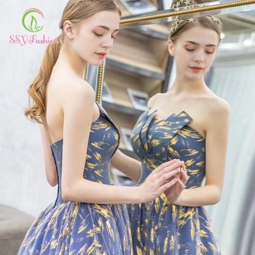 SSYfashion Strapless Lace Up Back Floor-Length Tulle Long Evening Dress Custom Party Evening Gown Special Occasion Dresses