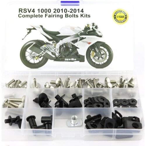 Fit For Aprilia RSV4 2010 2011 2012 2013 2014 Motorcycle Cowling Complete Full Fairing Bolts Kit Clips Bodywork Screws Nuts