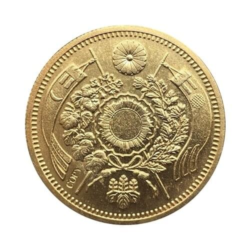 Japan 10 Yen - Meiji 25 years coin copy 29.42mm Gold plated