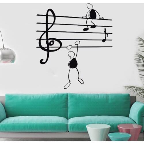 Music Notes Wall Decal Living Room Art Wall Stickers For Living Room Home Decals Vinyl Removable FB-40