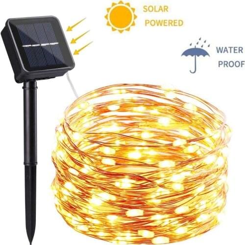 10M/20M LED Solar String Lights Christmas Garland Outdoor Waterproof Fairy Lights Garden Led Wedding Party Christmas Decorations