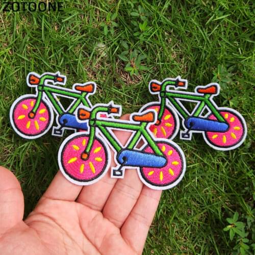 ZOTOONE Bicycle Iron Patches for Clothing Embroidered DIY Sew Stripe On Patch Cute Cycling Bike Clothes Bag TShirt Badge Sticker