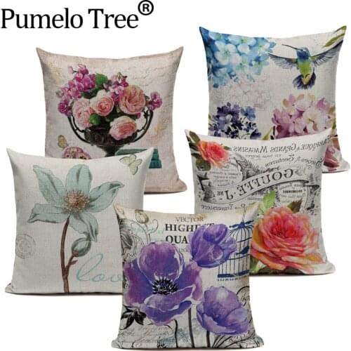 Vintage Decorative Cushion Covers Flowers Cushions Animal Pillowcases On The Pillows Custom Sofa Cushion Cover For Living Room
