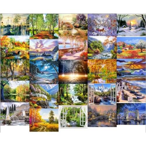 Snowing senenery tree Needlework,Sets For full Embroidery kits,Home decor 14/18/28ct /11ct white canvas,Dmc,Diy,Cross stitch