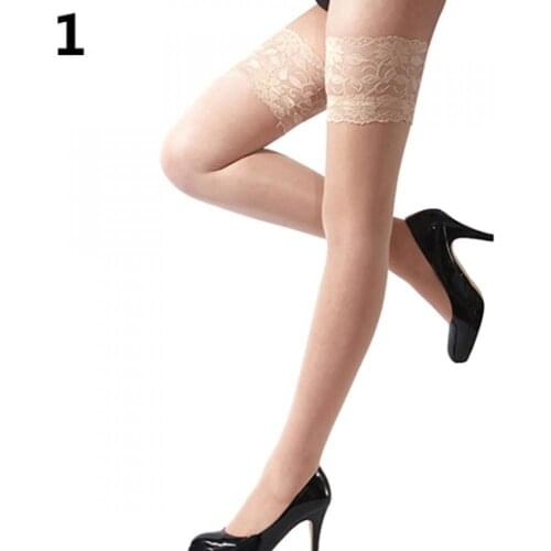 Women\s Sexy Sexy Tempting Floral Lace Top Sheer Nightclub Thigh High Over The Knee Stockings Pantyhose Stretchable Socks