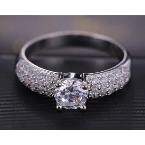 Solitaire Ring White Gold Filled Solitaire Womens Ring Size 7