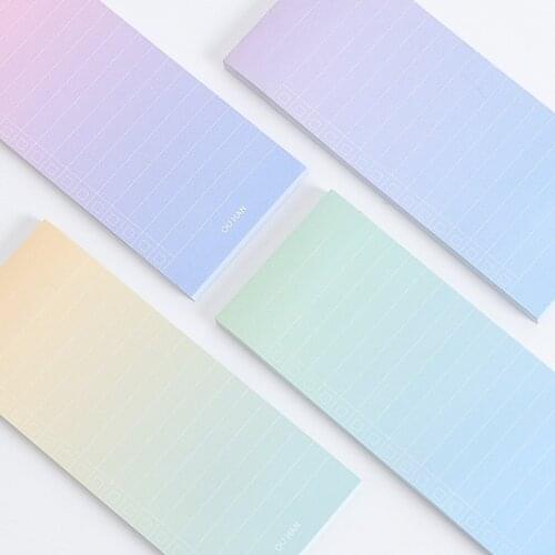 1pcs Europe and South Korea Stationery Long Gradient N Times Z Notepad Message Scratch Plan Memo Color Sticky Note