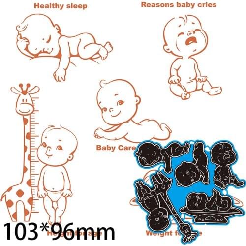 103*96mm Cute Little Baby Giraffe New Cutting Dies Scrapbook Decoration Embossing Paper Craft Album Card Punch Knife Mold