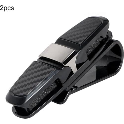 2pcs Practical Car Sunglasse Holder With Credit Card Clips Lightweight 180 Degrees Rotation Sunglasse Holder