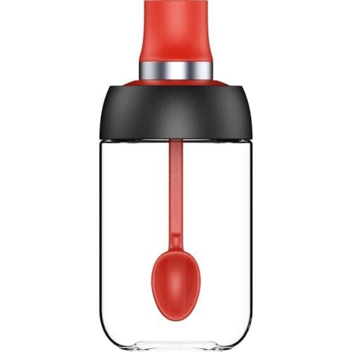250ML Pepper Cruet Oil Bottle Spoon Cover Glass Kitchen Moistureproof Honey New 2021