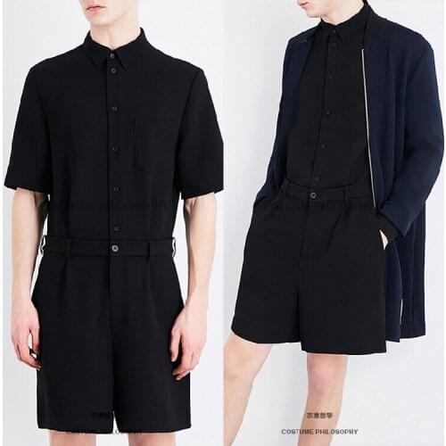 27-44 2017 Mens one piece work wear Tooling piece clothing one piece clothes plus size jumpsuit bodysuit singer costumes