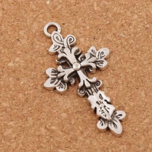 3D Flower Knot Infinity Cross Charm Beads 25x47.5mm 16pcs Zinc Alloy Pendants Fashion DIY Jewelry L442