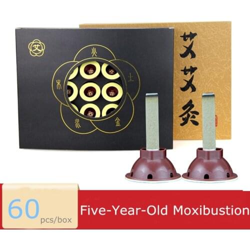 60pcs Mini Moxa Candle Moxibustion Tube Paste Self-Stick Acupuncture Points Massager Five year Moxibustion Acupoint Sticking