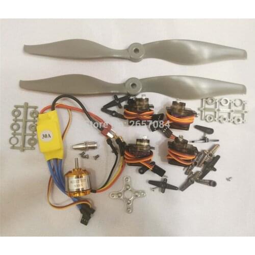 A2212 2212 930Kv Brushless Motor 30A ESC Motor Mount 1060 Propeller MG90 9G Micro Servo for RC Fixed Wing Plane Helicopter